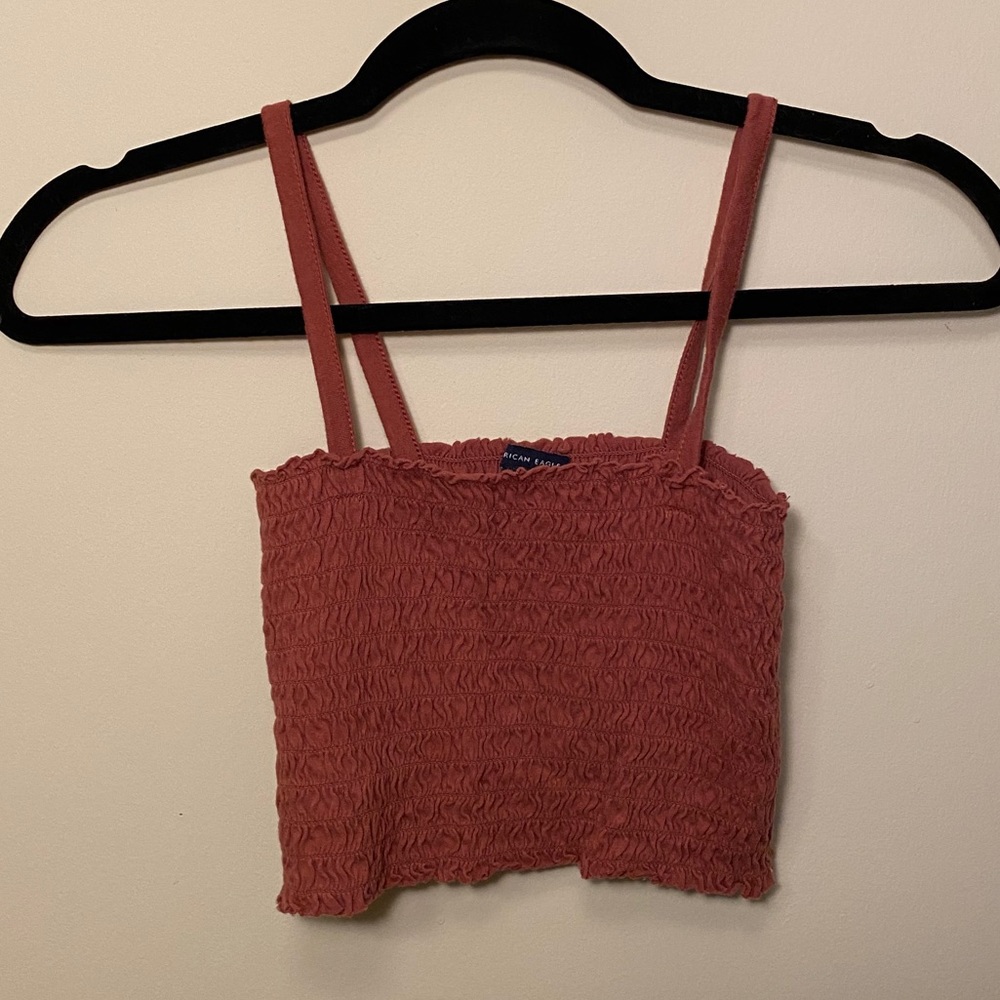 Rust red crop tank top